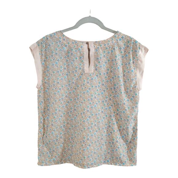Mitsou Dolman Sleeve Satin Floral Blouse Feminine Spring Summer Work Women's L - Picture 4 of 6